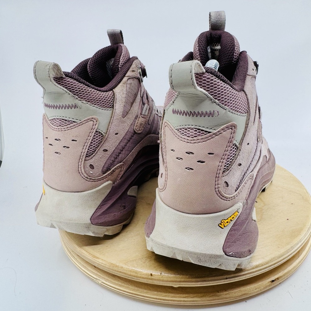 Merrell Moab Speed 2 Mid Waterproof Womens 7 Pink Hiking Boots Trail Shoes - Picture 6 of 10